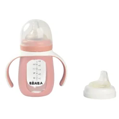 Biberon Verre D'Apprentissage 210 Ml Old Pink