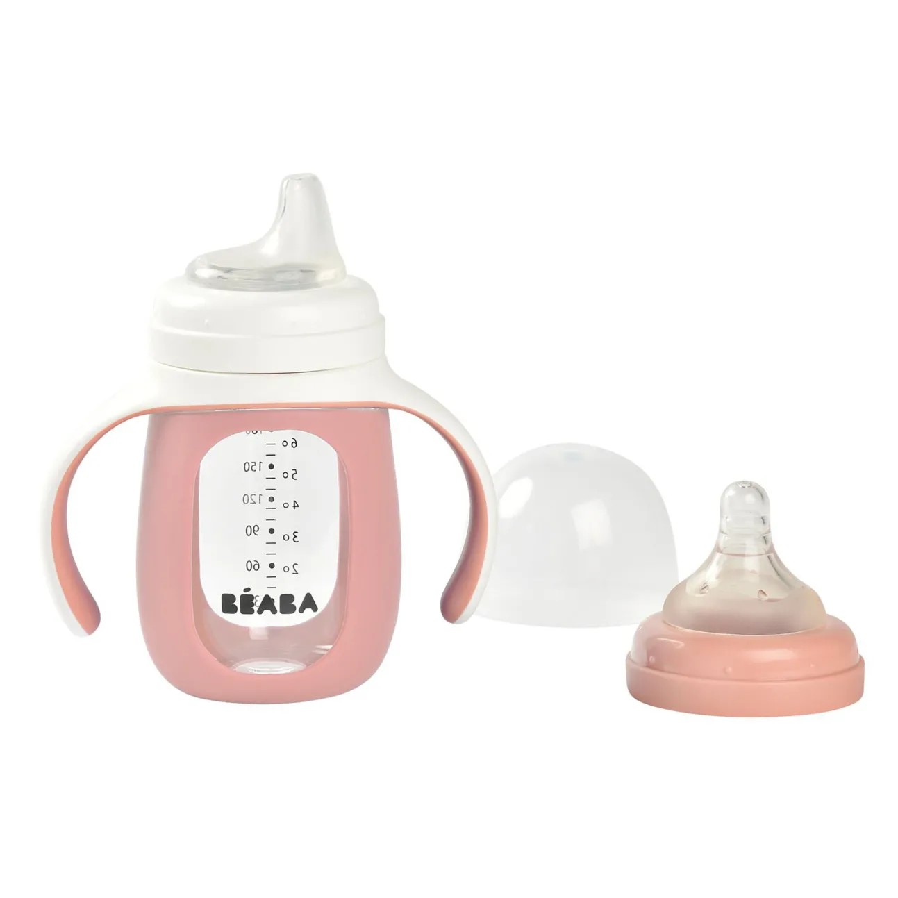 Biberon Verre D'Apprentissage 210 Ml Old Pink