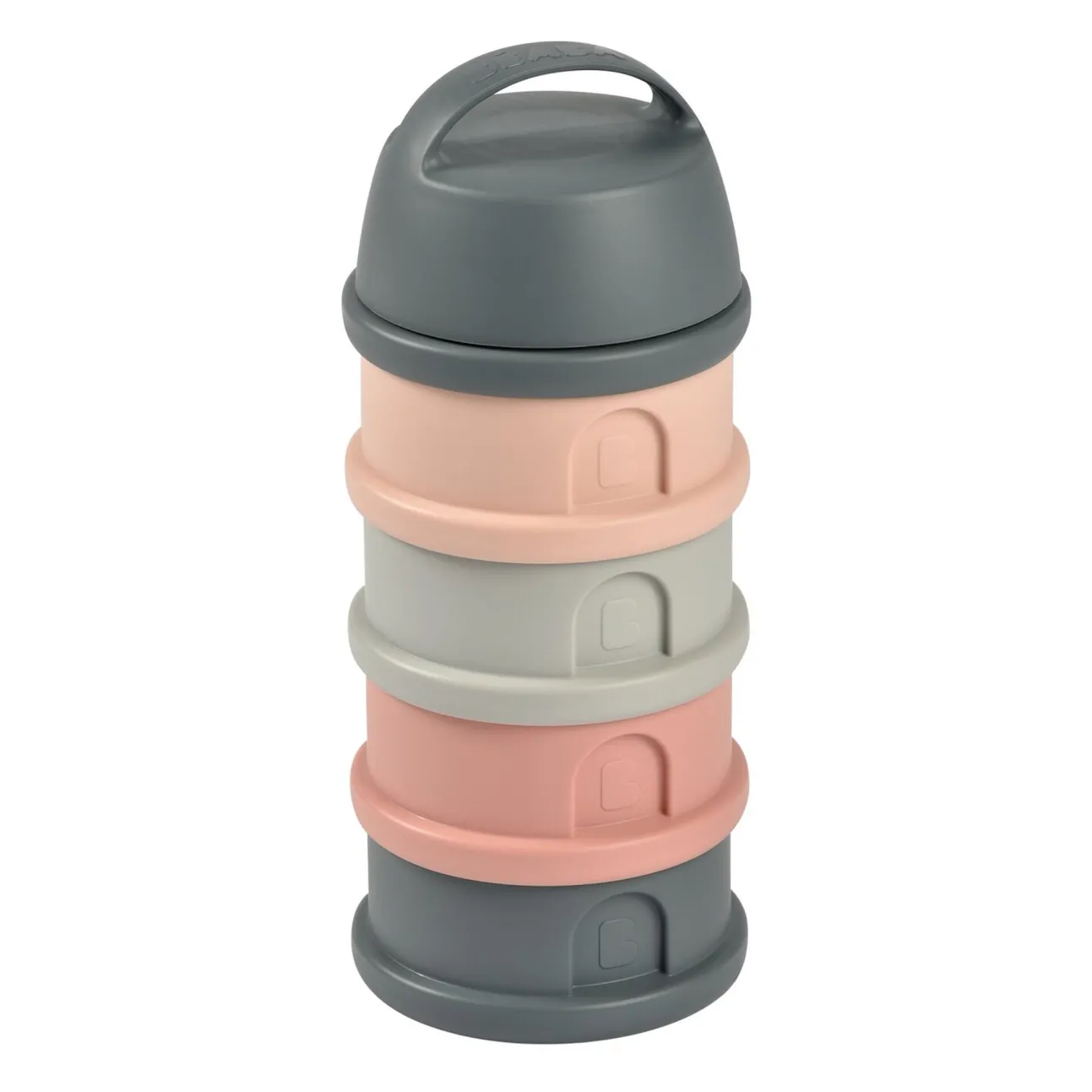 Boite Doseuse 4 Compartiments Mineral Grey /Pink