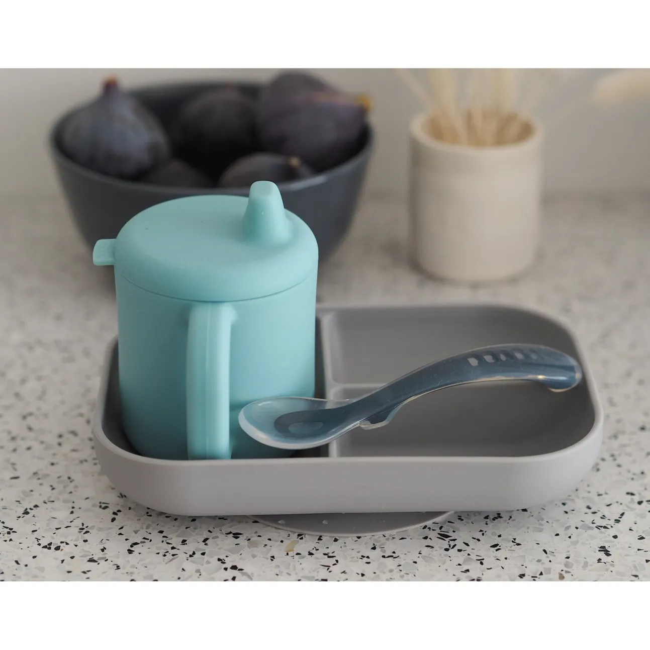 Coffret D'Apprentissage Silicone + Tasse Blue